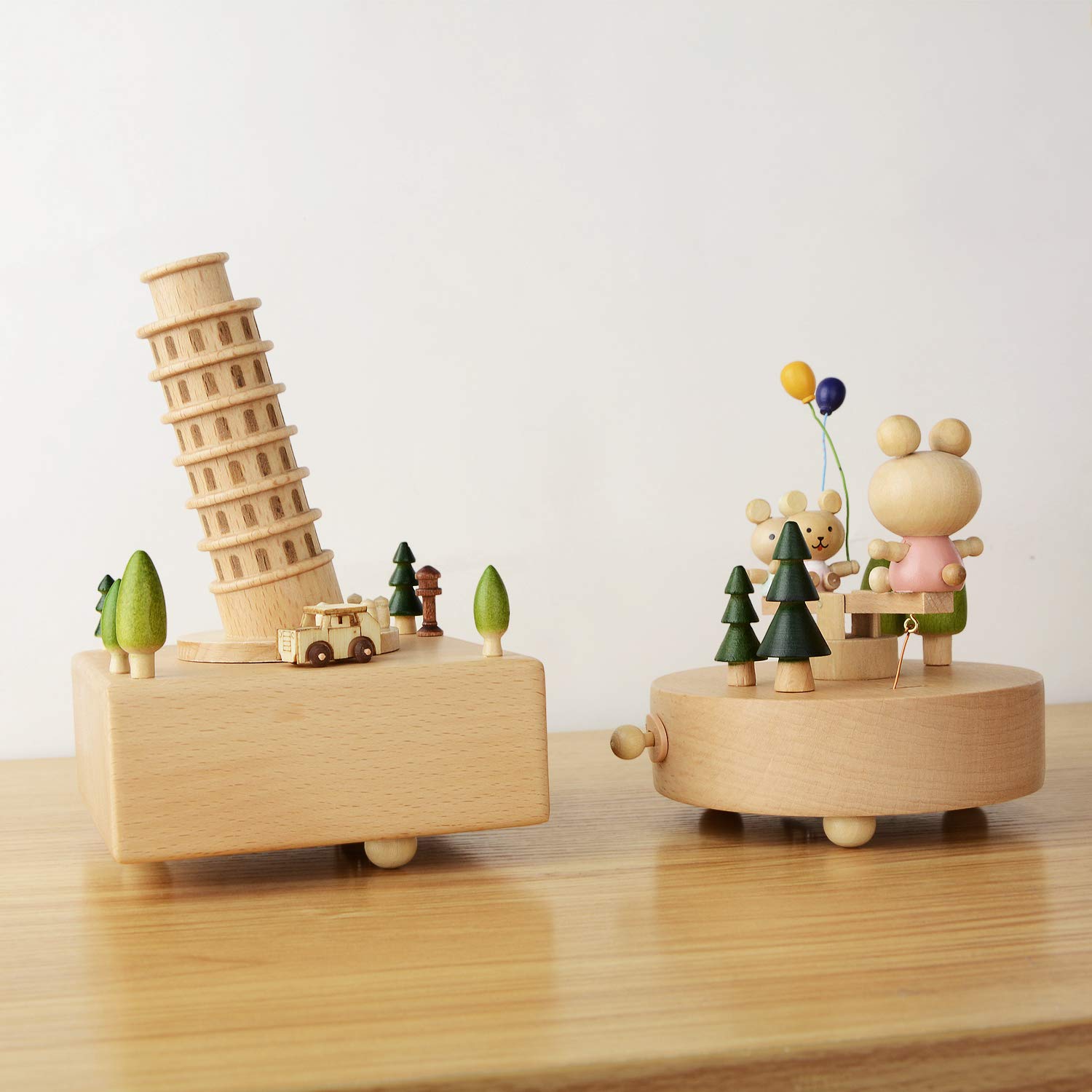 Wooden Music Box Birthday Cake Toy - Plays Happy Birthday Song for Kids Party Decor