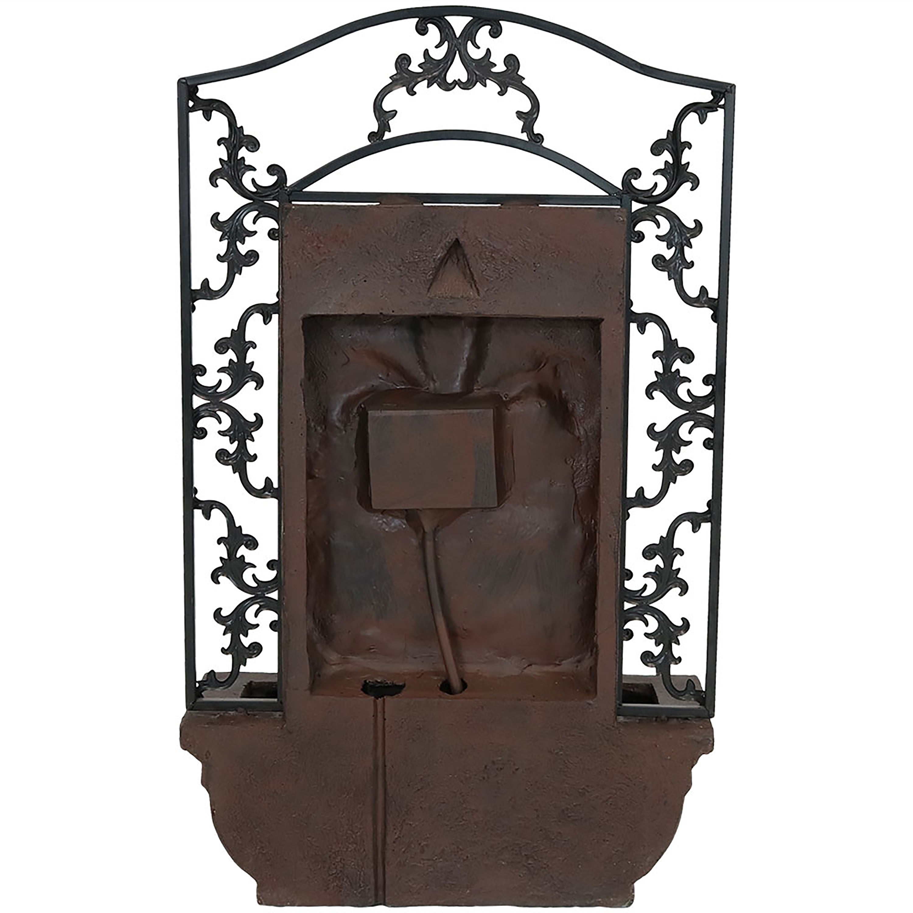 Sunnydaze French Lily Solar Powered Outdoor Wall Fountain - Elegant Garden Water Feature for Patio, Yard, and Backyard Decor