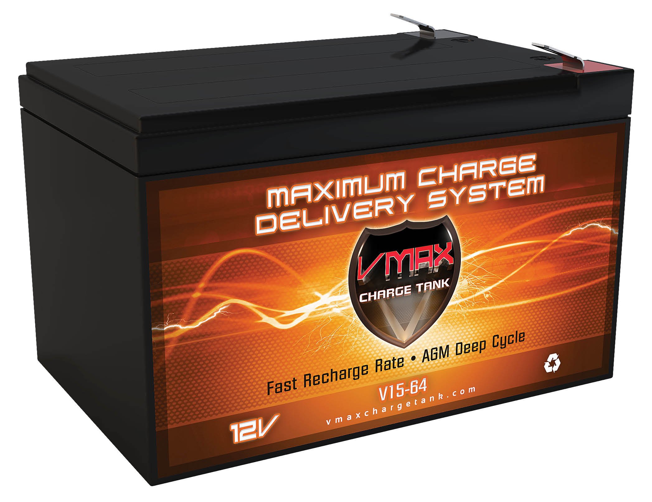 VMAXMB64 AGM Deep Cycle 12V 15Ah Replacement Battery for Guardian Trek 3 Wheelchair - Long Lasting Power for Mobility Scooters, Electric Wheelchairs & Medical Equipment