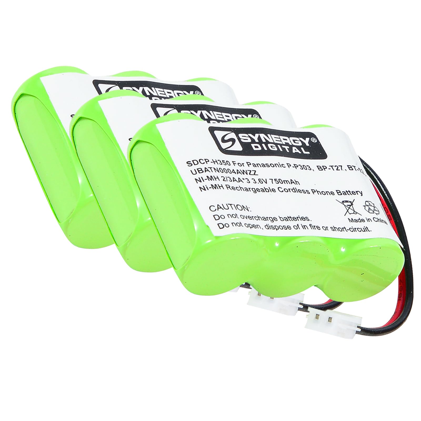 Synergy Digital Rechargeable Cordless Phone Batteries - 3 Pack Ni-MH 3.6V 750mAh Replacement for AT&T BT2422, BT4051, 4501 - Perfect for Home & Office Cordless Phones with Long-Lasting Power