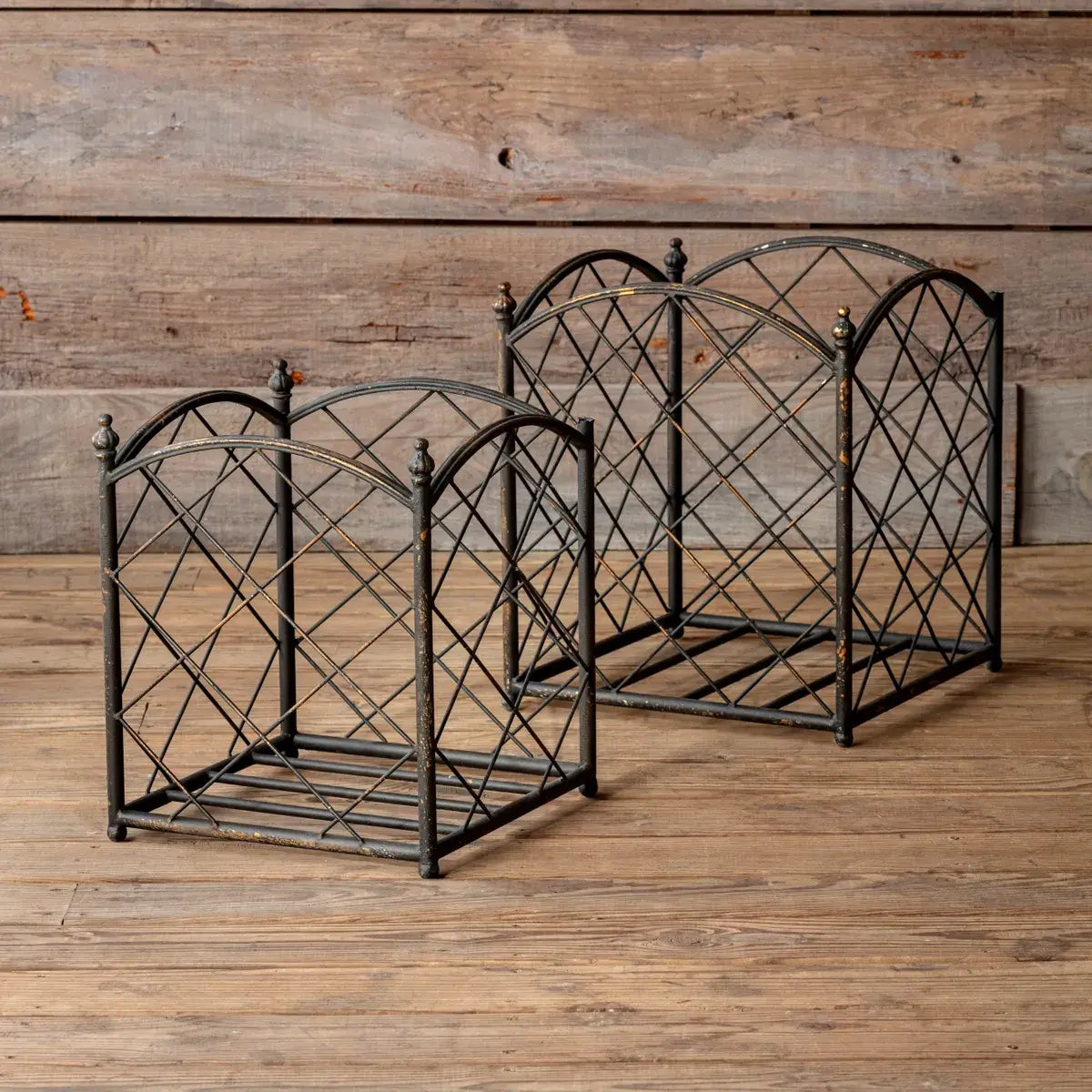 Lattice Work Metal Box Plant Holder Set - Decorative Flower Pot Stand for Indoor & Outdoor Garden Decor - Perfect for Windowsill, Patio, and Balcony Plant Display