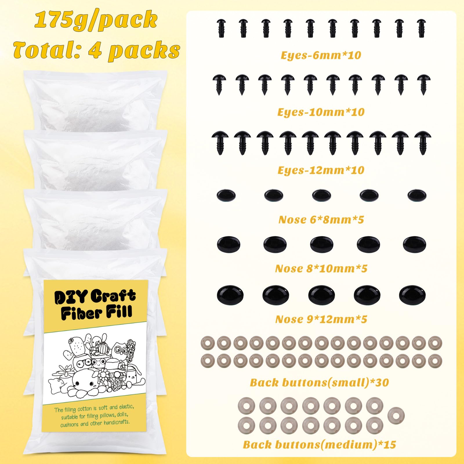 Polyester Fiberfill Stuffing 700g for Pillows & Stuffed Animals - DIY Craft & Home Decor