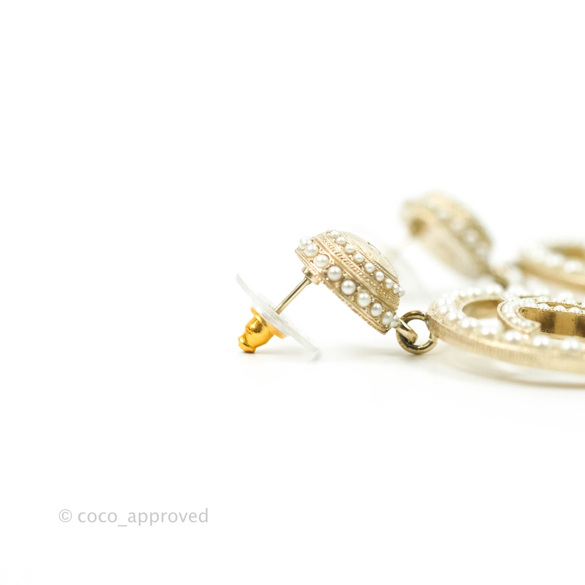 Chanel CC Pearl Drop Earrings 19V - Luxury Fashion Jewelry for Women, Elegant Pearl Dangle Earrings with Iconic CC Logo - Perfect for Parties, Weddings & Special Occasions
