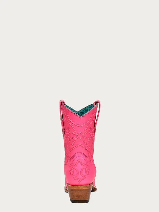 Z5137 Women's Embroidered Fuchsia Snip Toe Ankle Boots - Stylish & Comfortable for Casual Outings, Parties & Fall Fashion