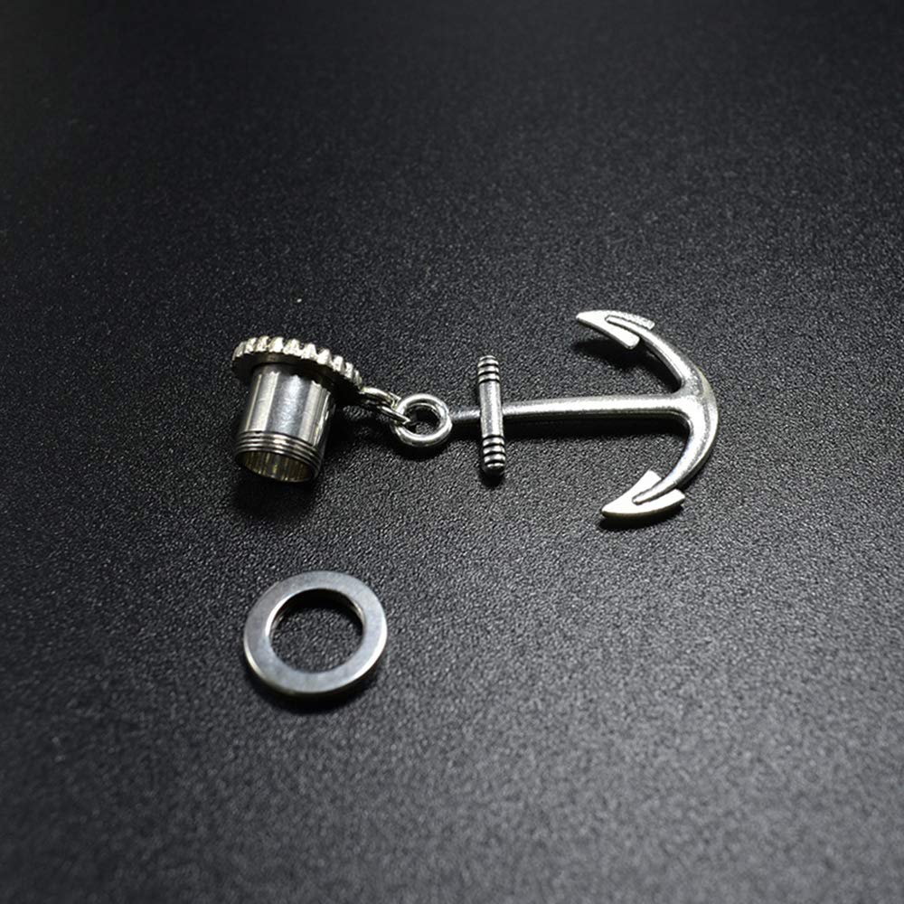 6-30mm Stainless Steel Anchor Dangle Flesh Tunnel Ear Gauges - Body Jewelry Plugs for Ear Stretching & Piercing - Perfect for Goth, Punk & Alternative Fashion Styles