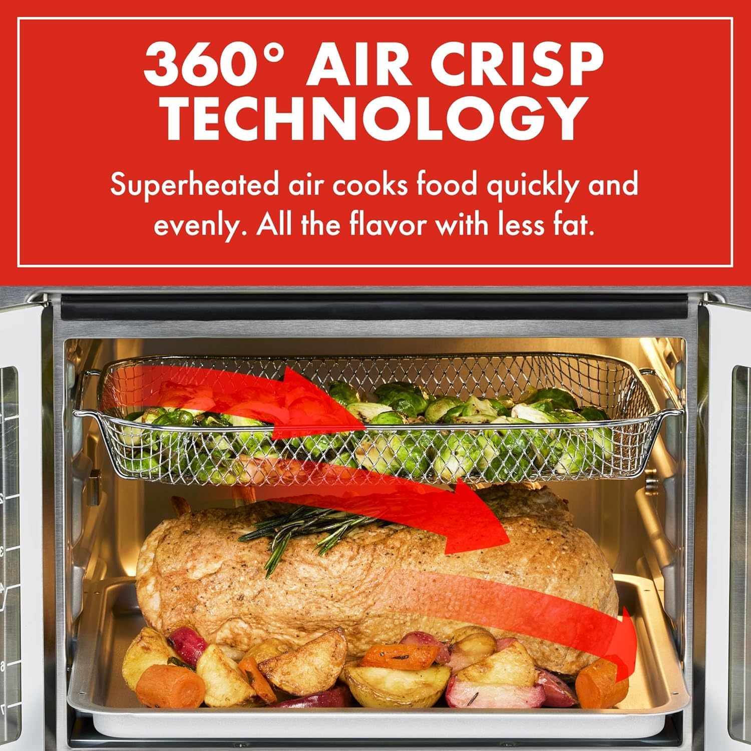 Emeril Lagasse 26QT Extra Large Air Fryer Toaster Oven Combo - 24 Cooking Functions with Digital Controls - Stainless Steel French Door Design - Includes 7 Accessories - Perfect for Baking, Roasting, Air Frying & Family Cooking