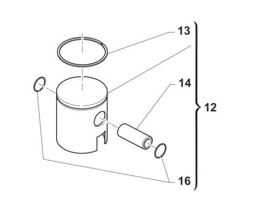 TM 53.93 Piston R1 Red Special & R2 - High Performance Motorcycle Engine Piston for Racing & Custom Bike Builds