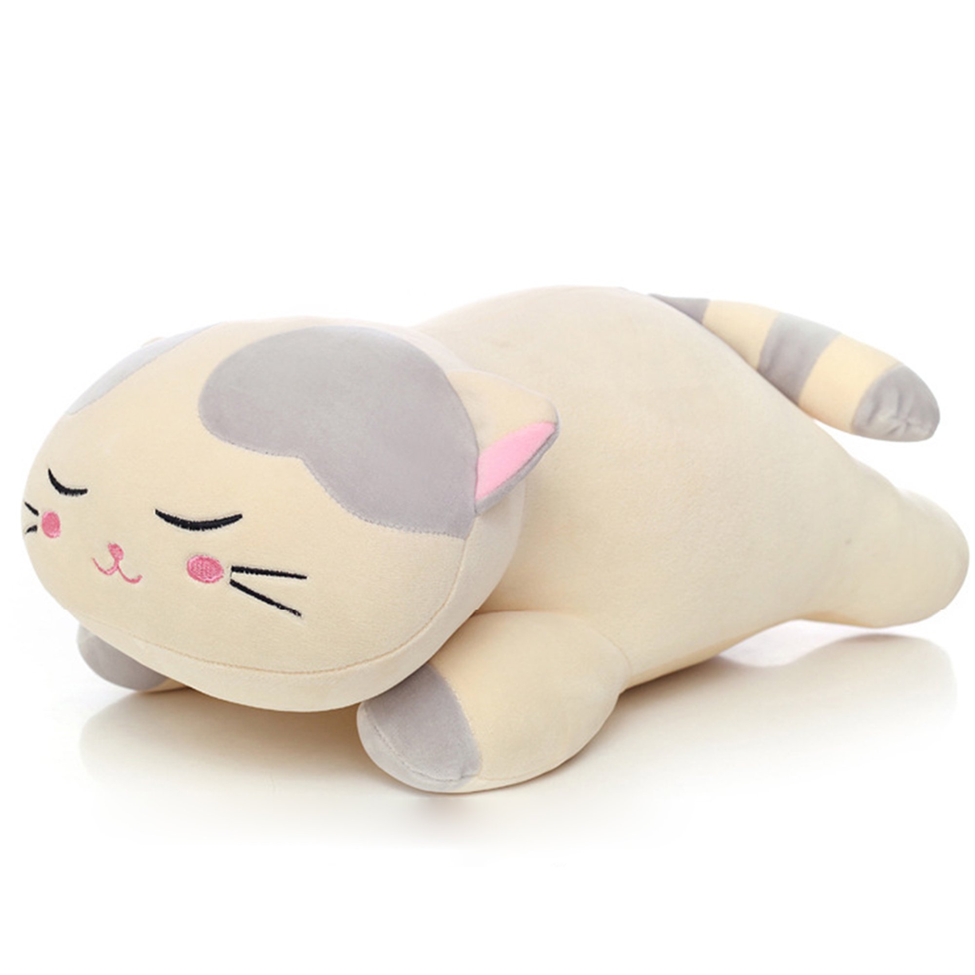 Soft Plush Cat Pillow for Kids - 22 Inch Gray Stuffed Animal Toy, Cute Kitty Pillow for Toddlers & Girls - Perfect for Naptime, Bedtime, and Cuddling Gifts