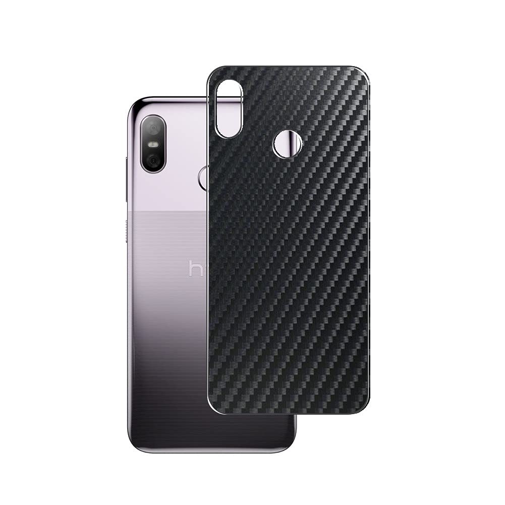 2 Pack HTC U12 Life Back Screen Protector - Black Carbon TPU Film Guard (Not Tempered Glass) - Scratch Resistant Protection for Phone Rear Cover - Perfect for Daily Use, Travel & Outdoor Activities