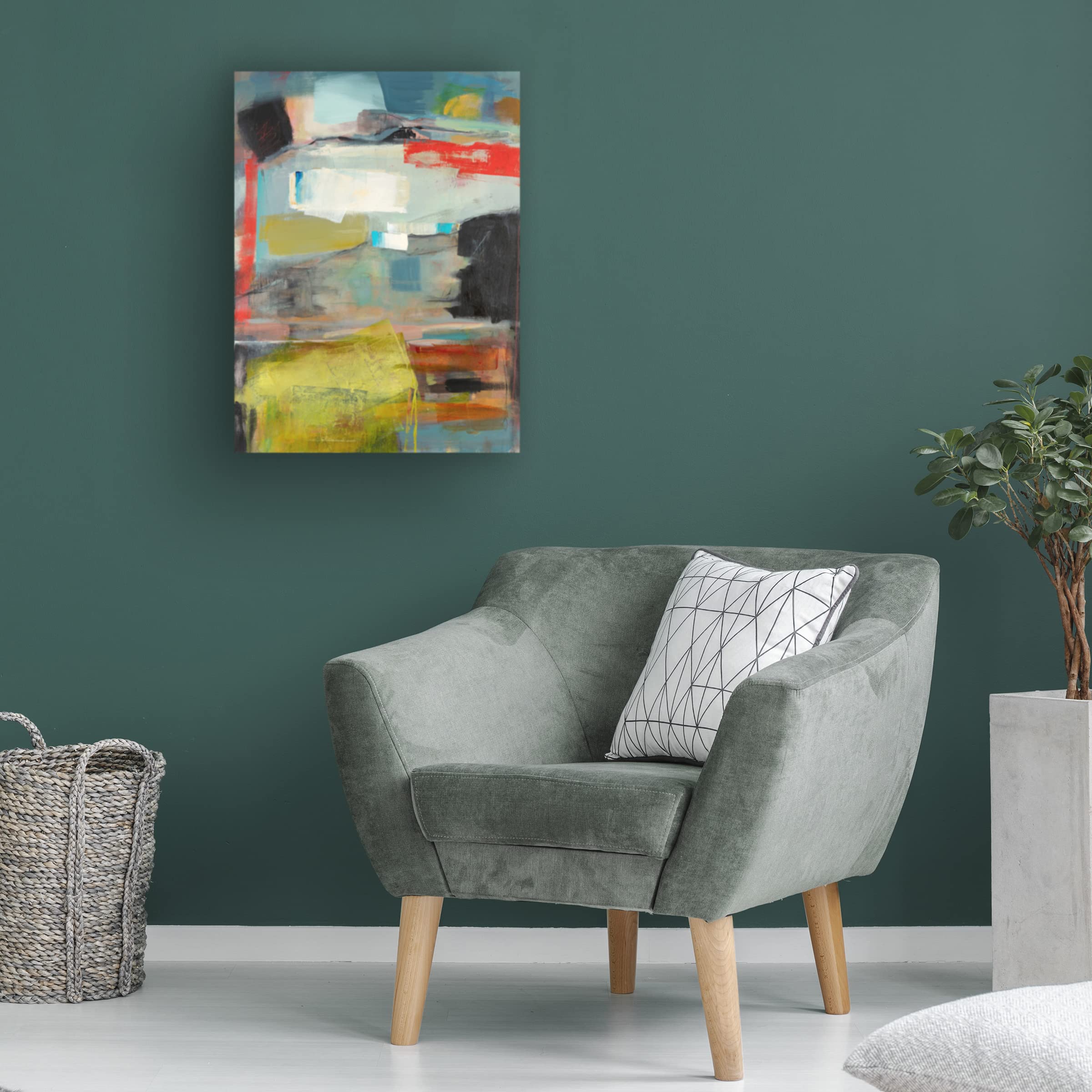 Trademark Fine Art 'Grass' Canvas Wall Art by Deanna Schuerbeke - Modern Nature Landscape Painting for Living Room, Bedroom & Office Decor