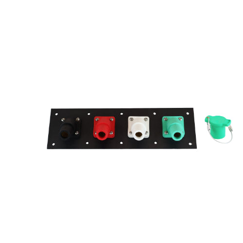 400A Non-Metallic 4-Position CAM Lock Panel with Female Threaded Posts - Ideal for Electrical Distribution, Industrial Equipment & Power Connection Applications