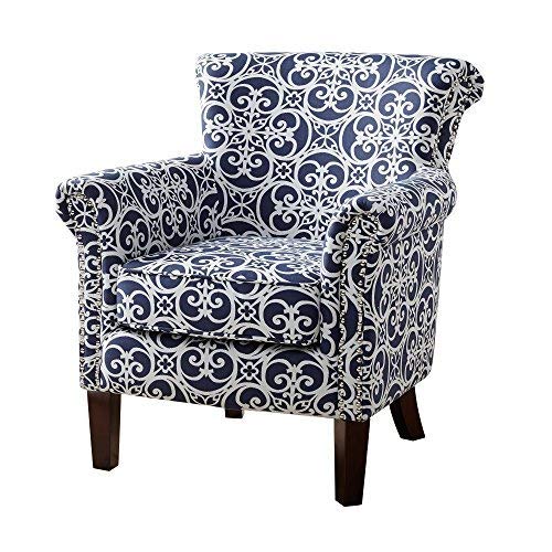 Madison Park Brooke Accent Chair - Navy Blue Upholstered Living Room Chair with Tufted Back, Comfortable Lounge Chair for Bedroom, Office, or Reading Nook - Perfect for Small Spaces and Home Decor