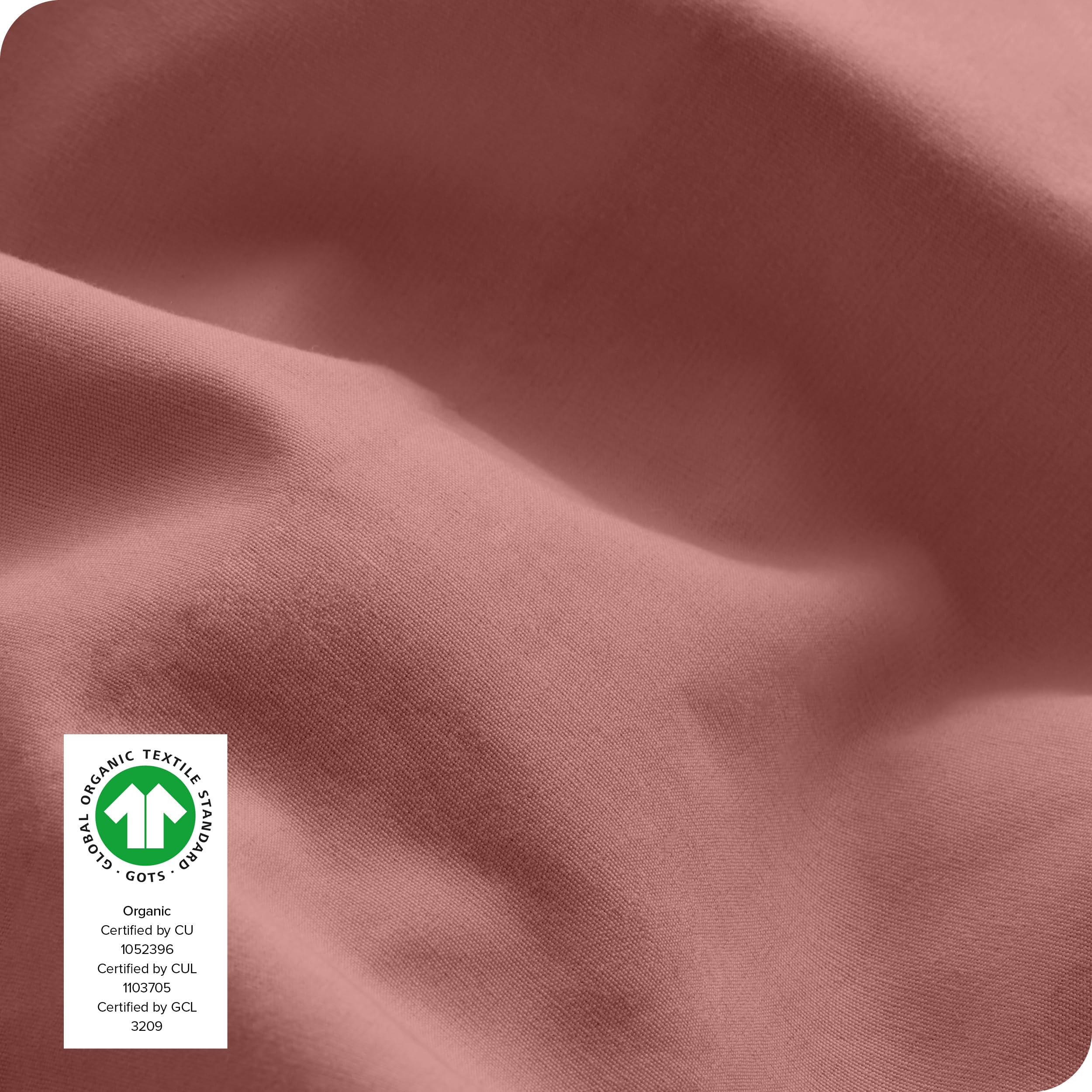 Bare Home 100% Organic Cotton Queen Sheet Set - 300 Thread Count Percale Weave - Lightweight & Breathable Bedding - Includes Fitted Sheet, Flat Sheet & Pillowcases - Perfect for Hot Sleepers & Allergy Sufferers (Queen, Dusty Rose)