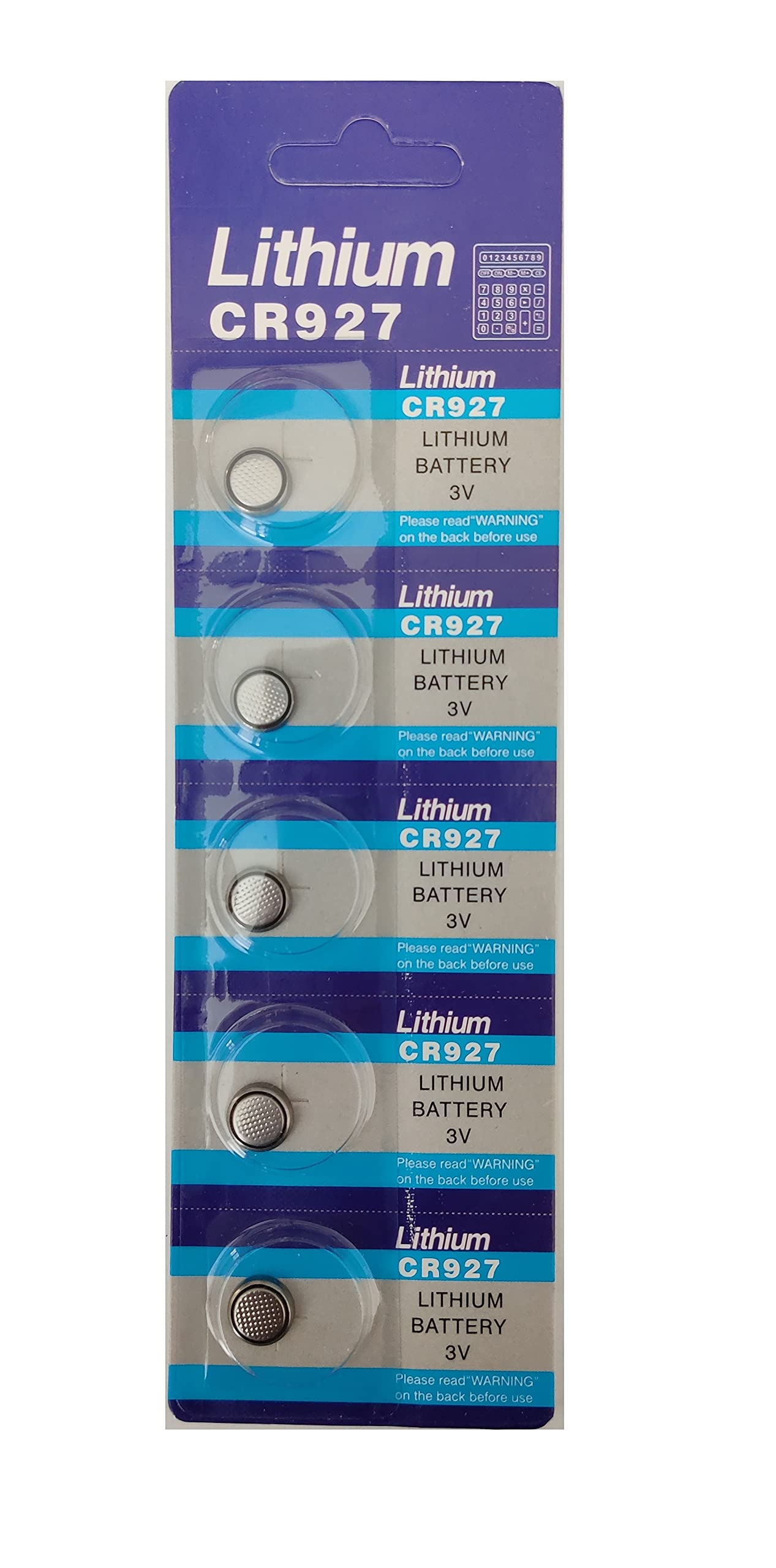 CR927 3V Lithium Button Coin Cell Batteries (5-Pack) - Retail Blister Pack for Watches, Calculators, Key Fobs & Small Electronics