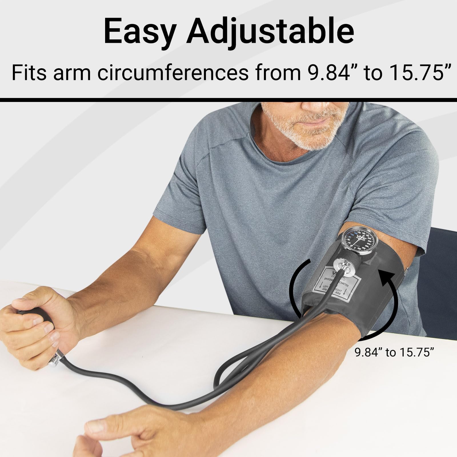 Professional Aneroid Sphygmomanometer - Manual Blood Pressure Monitor Kit with Carrying Case for Adults & Nurses - One-Hand Operation Upper Arm Cuff with Single Tube - Accurate BPM Measurement Device for Home Use, Clinics & Medical Offices