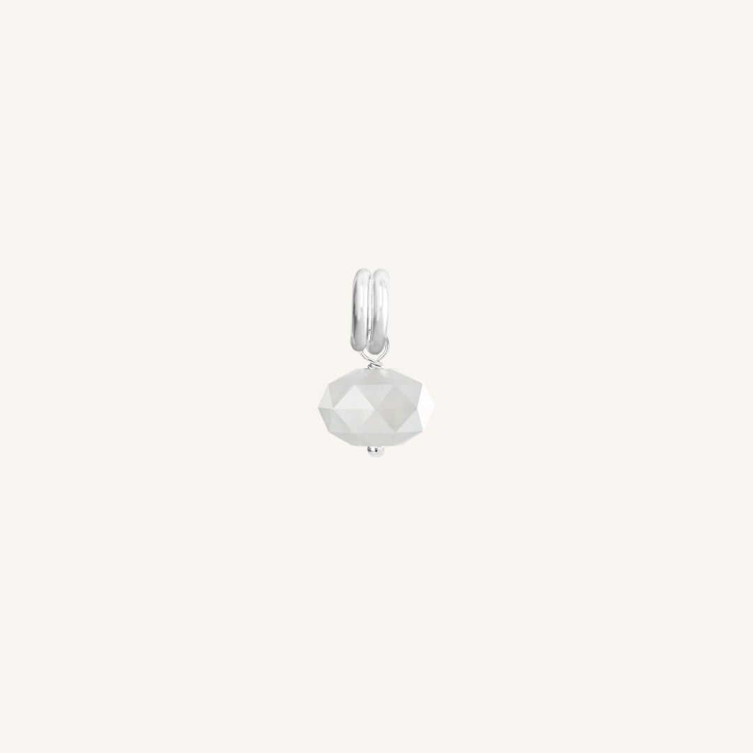 Opulent White Moonstone Charm - Stone of Hope & Healing | Perfect for Meditation, Jewelry Making & Spiritual Gifts