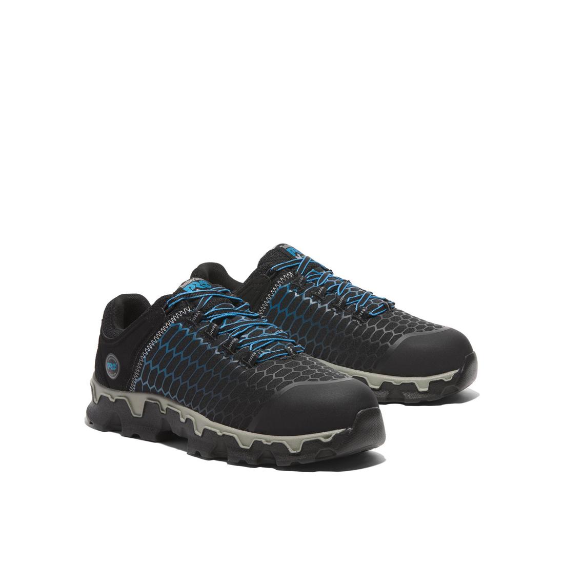 **Powertrain Sport Men's Alloy Toe Work Shoes - Lightweight Safety Shoes for Construction, Warehouse & Industrial Work - Slip-Resistant & Comfortable Blue Work Boots**