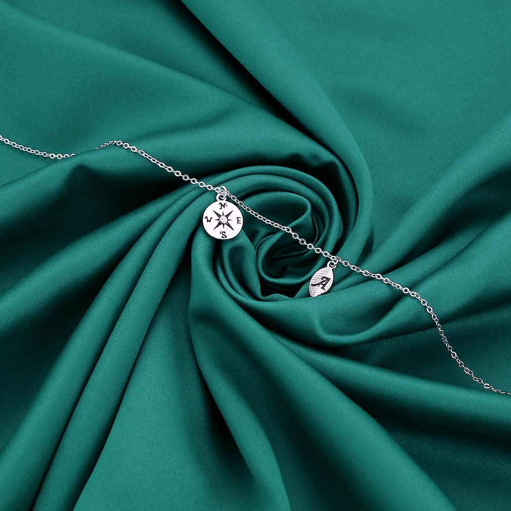 MONOOC Graduation Gifts for Women 2024 - Personalized Compass Necklace with Leaf Initial Charm - High School & College Graduation Jewelry for Her - Perfect Class of 2024 Gift for Daughter, Sister or Friend - Ideal for Commencement Ceremonies, Graduation Parties & Special Occasions