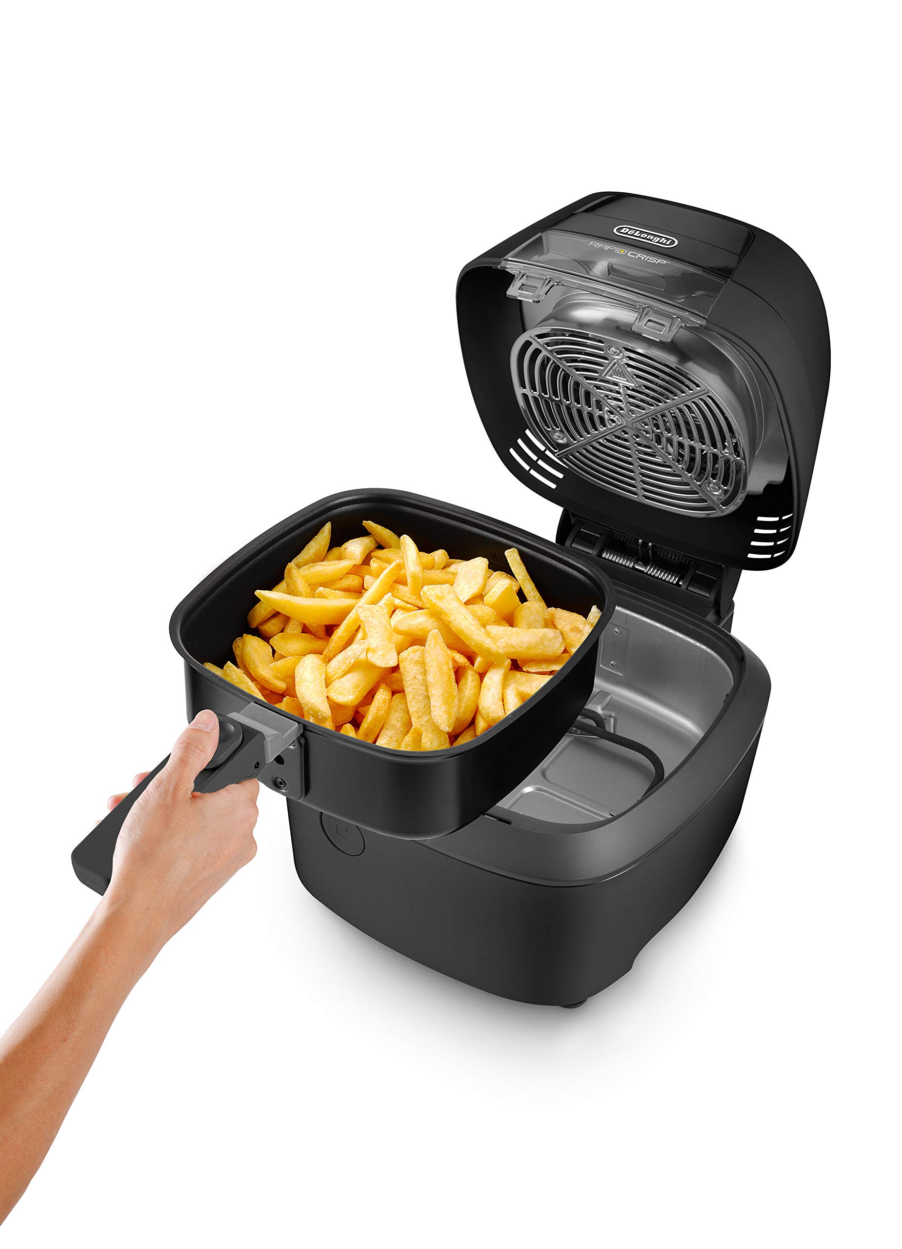De'Longhi Rapid Crisp 4-Quart Air Fryer - 1700W Fast Cooking, Nonstick & Easy Clean - Perfect for Fries, Chicken, Pizza & More - Ideal for Quick Meals & Healthy Snacks - FH2133