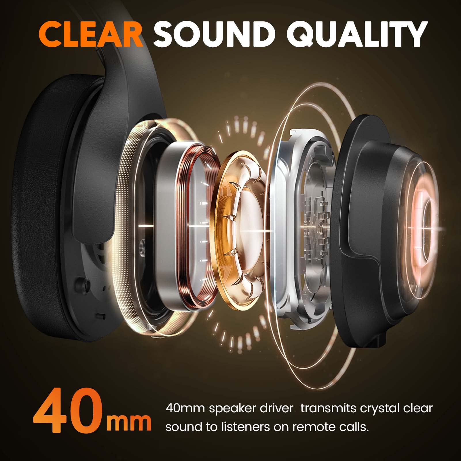 Trucker Bluetooth Headset - Wireless Over-Ear Headphones with AI Noise Cancelling & Mute Mic, 30H Talk Time, 164ft Range for PC, Computer, Skype - Perfect for Call Centers, Truck Driving & Remote Work