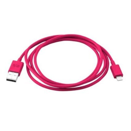 Premium SLC1-006 Lightning Cable - 6ft Fast Charging USB to iPhone Charger Cord, Durable Nylon Braided Magenta Cable for iPhone 14/13/12/11/X/8/7 - Perfect for Home, Office & Travel Charging