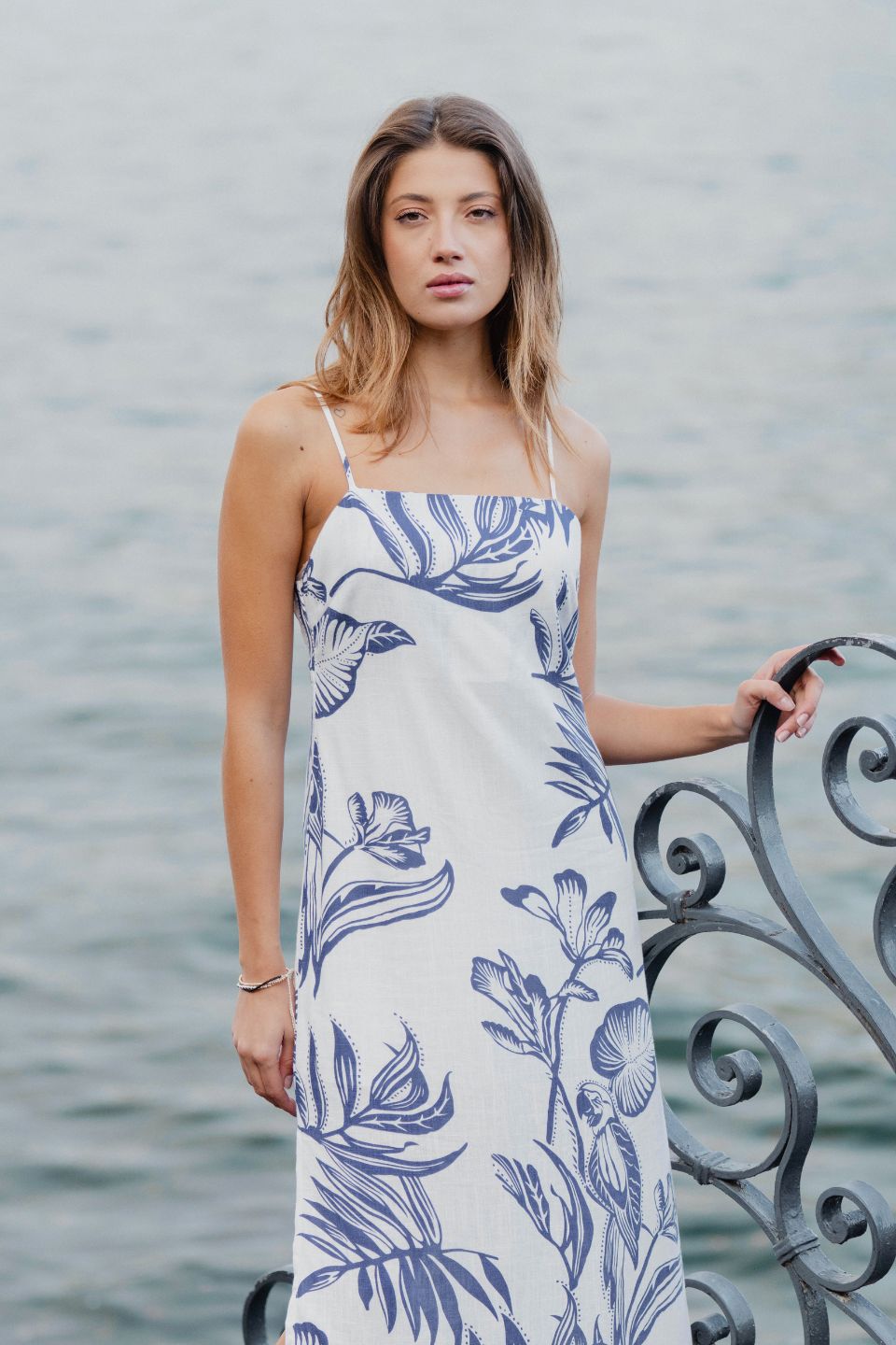 Citizen Navy Silhouette Strappy Maxi Dress - Elegant Summer Beach Dress for Women, Perfect for Vacations, Weddings & Evening Parties