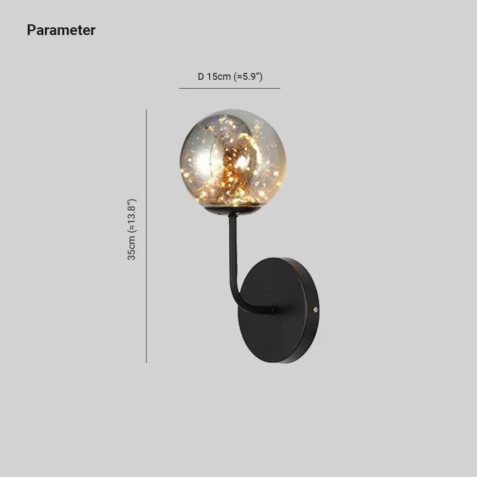 Decorative Glass Ball Filament LED Wall Lights for Bedroom - Elegant Ambient Lighting for Home Decor, Living Room, and Dorm