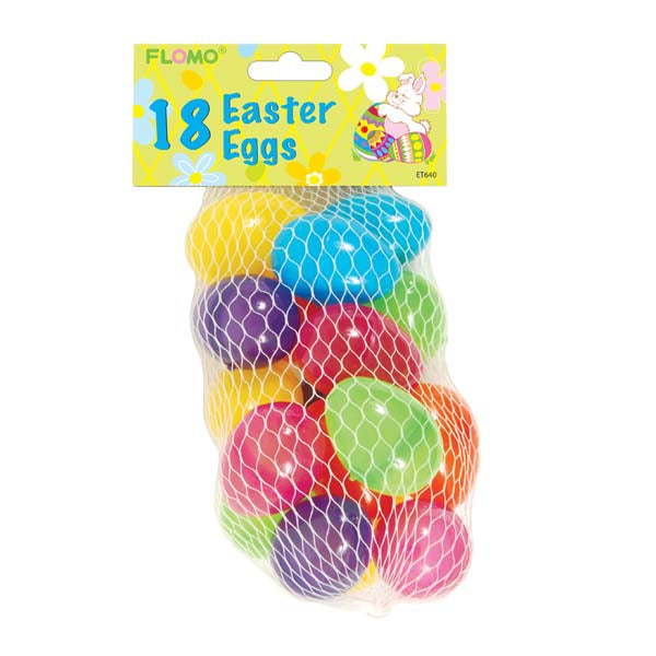 18-Piece Set of Glossy Easter Eggs - 1.8