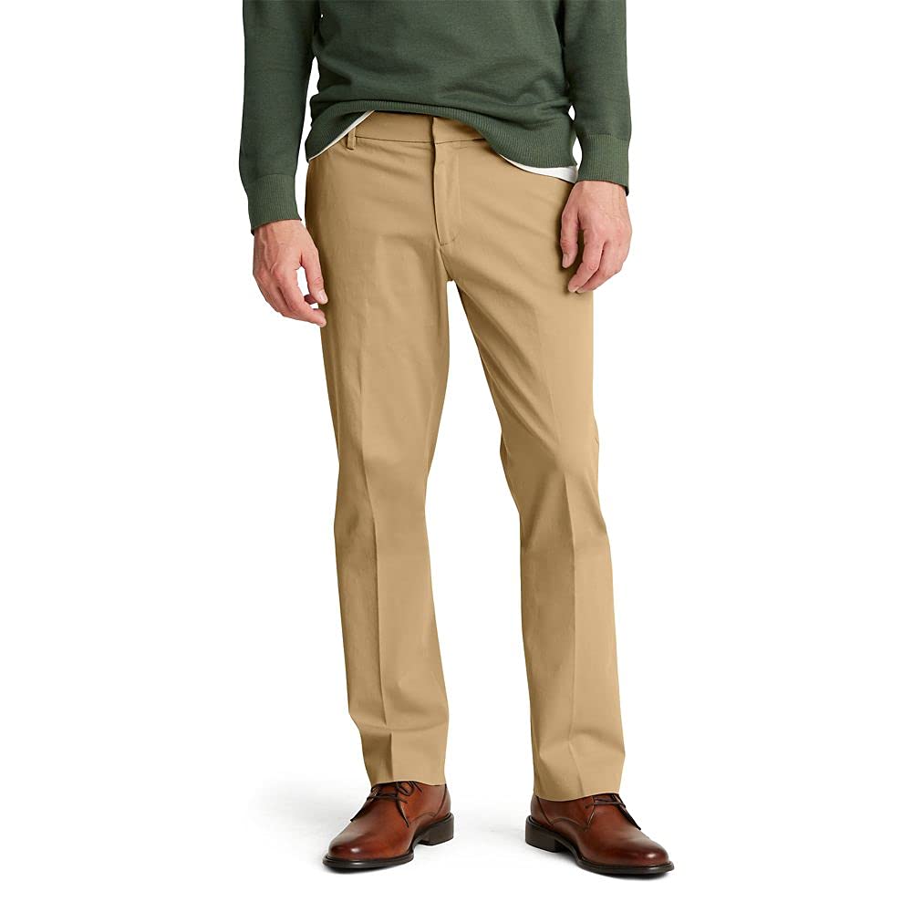 Dockers Men's Straight Fit City Trouser Smart 360 Tech Pants - Comfortable Office & Travel Pants for Business Casual Wear