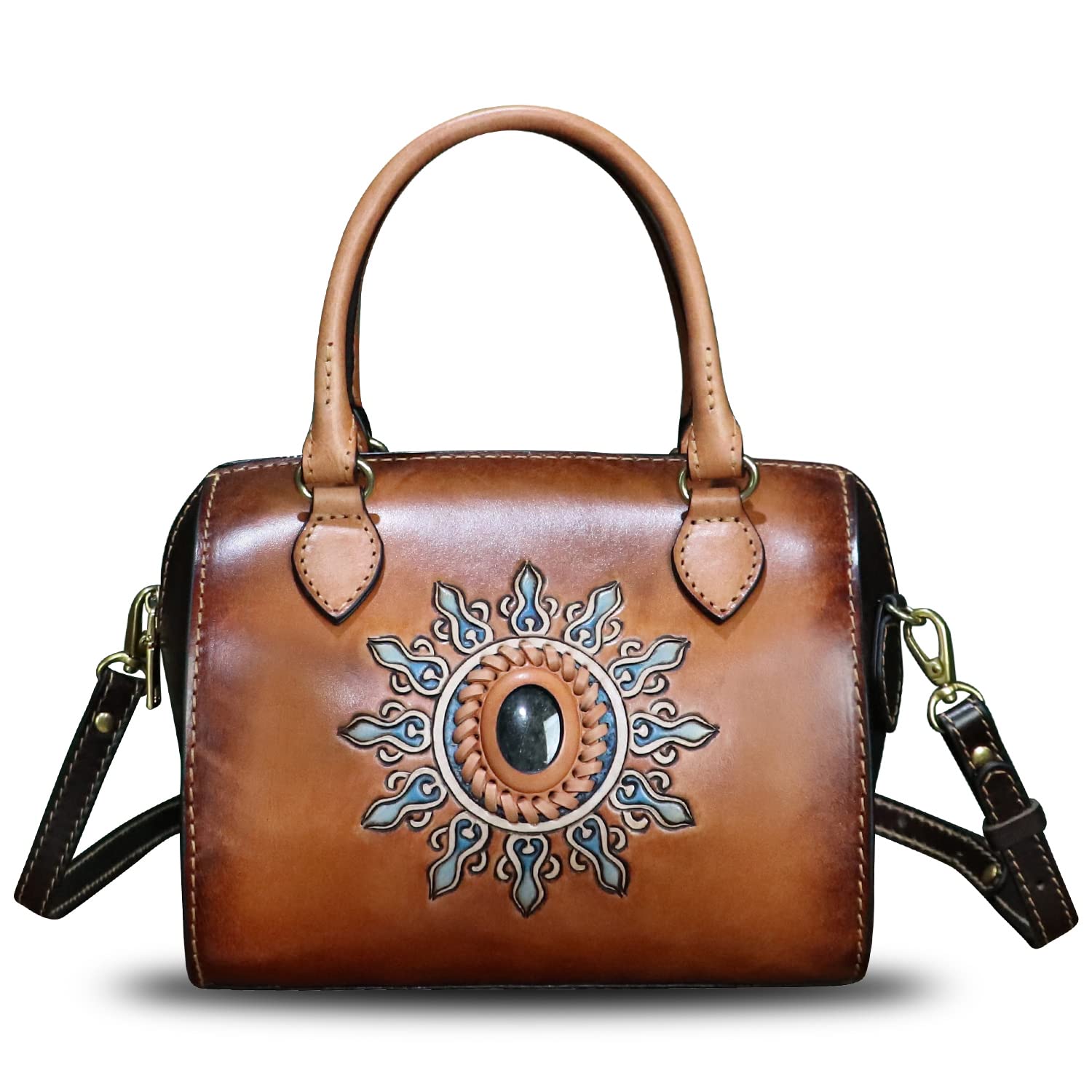 Genuine Leather Handbags for Women - Top Handle Crossbody Shoulder Bag - Handmade Small Satchel Purse - Premium Cowhide Ladies Bag for Work, Travel & Everyday Use