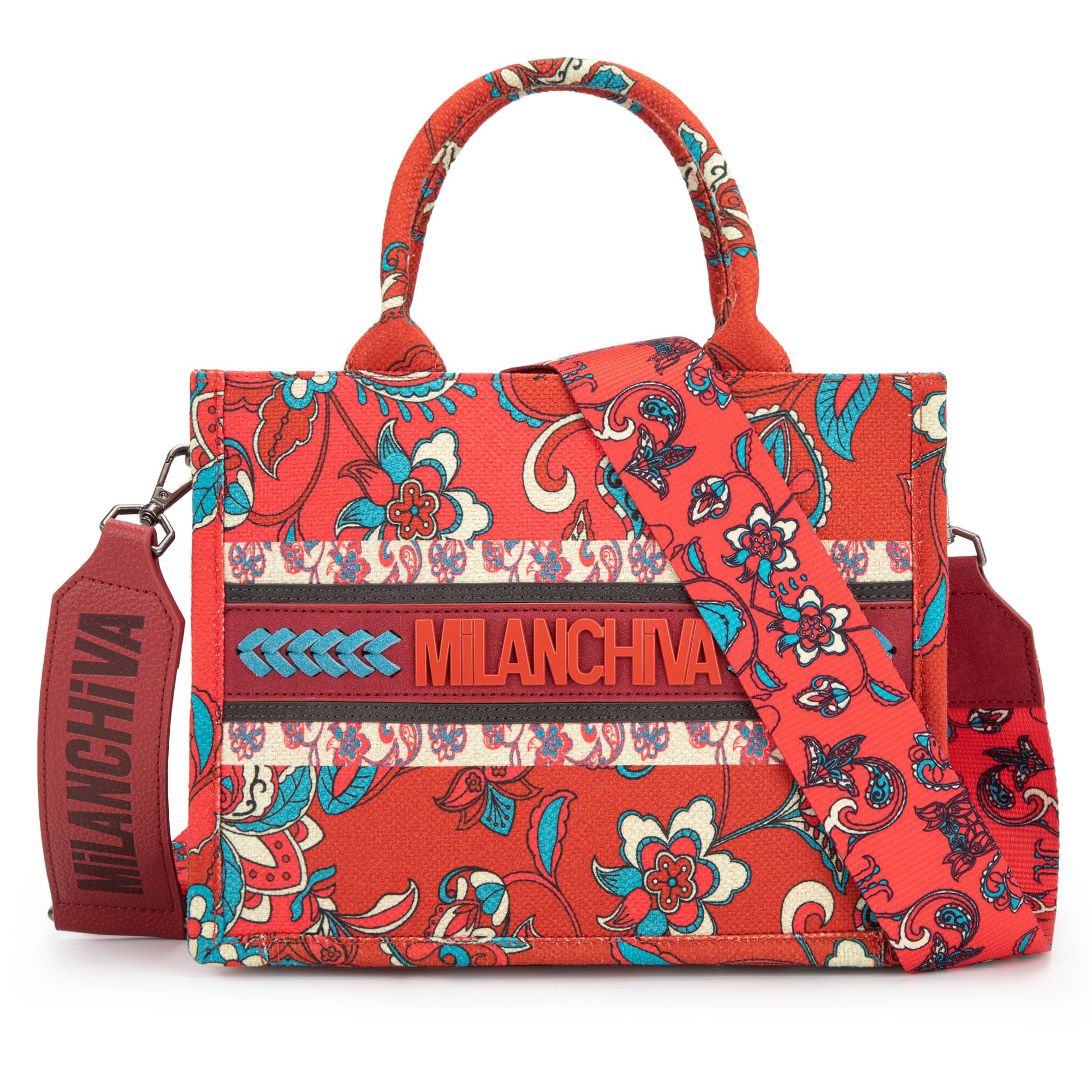 Milan Chiva Floral Tote Bag for Women - Stylish Top-Handle Shoulder Purse - Perfect for Work, Travel & Everyday Use