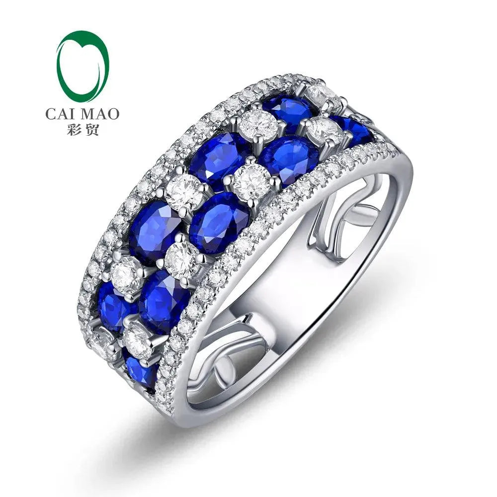 14K Gold Men's Engagement Ring with 1.88ct Sapphire & 0.65ct Natural Diamonds - Luxury Wedding Band for Him, Anniversary Gift, Proposal Jewelry (Perfect for Romantic Proposals, Weddings & Special Occasions)