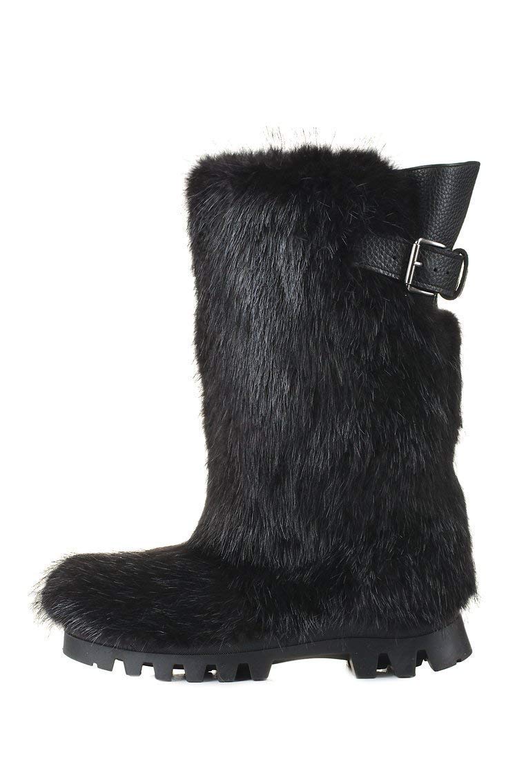 Premium Men's Black Beaver Fur Boots - Warm Mukluk Viking Yeti Snow Boots for Extreme Winter | Waterproof Eskimo Boots for Arctic Adventures, Ice Fishing & Snowshoeing