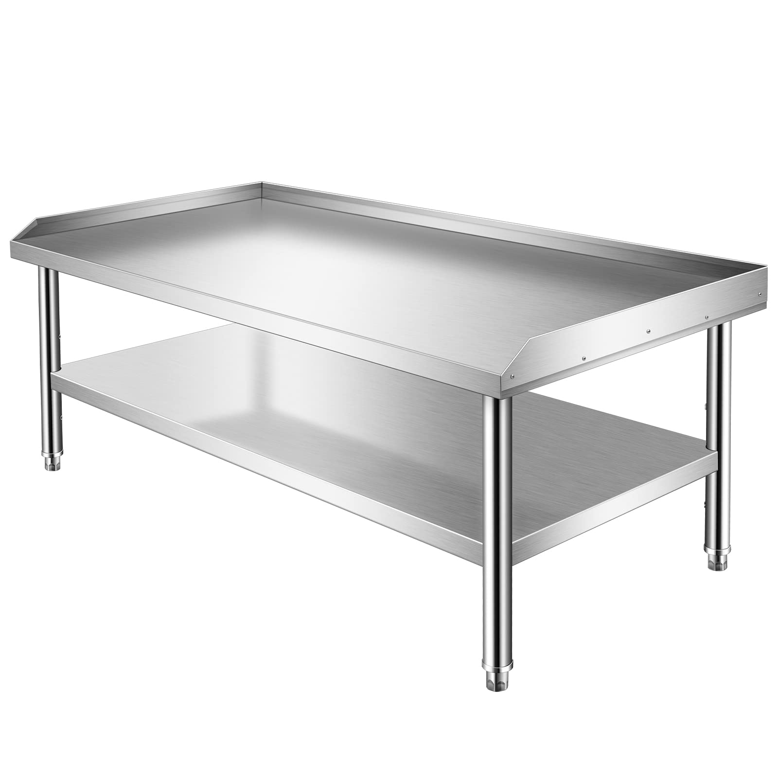 Stainless Steel Prep Table 30x60x24 Inches - Commercial Kitchen Workstation with Adjustable Undershelf, Heavy Duty Grill Stand Table for Restaurant, Food Prep & Catering | Ideal for Cooking, Baking & Food Service Areas