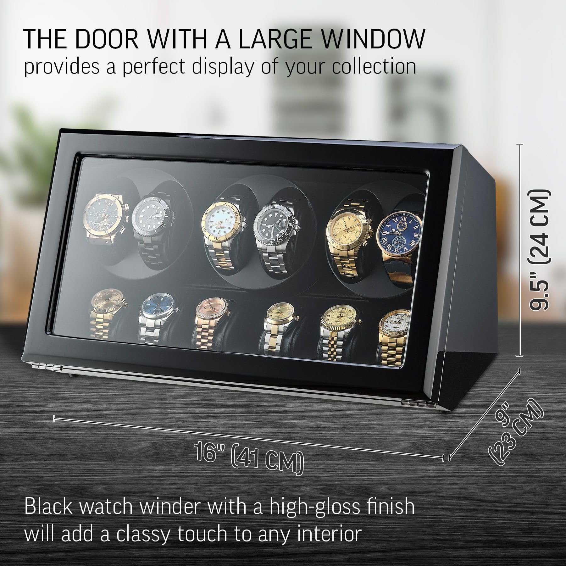 Premium TIMECUBE Watch Winder with 6 Storage Slots - Automatic Motor Stop, LED Display for Luxury Watch Collection | Perfect for Automatic Watches Storage & Display in Home or Office