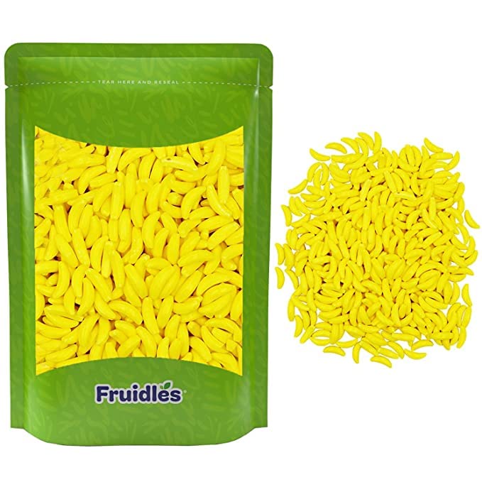 Fruidles Bananarama Banana Candy Runts - Kosher Certified Hard Candy Treats, 2lb Bulk Bag for Parties & Halloween - Sweet Yellow Banana Flavored Candy for Kids, Movie Nights & Office Snacks