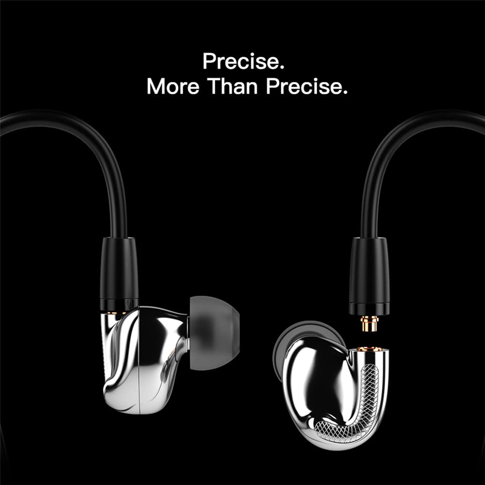 Aune Jasper-T HiFi In-Ear Monitors (IEMs) - High Fidelity MMCX Earphones with Pure Sound Quality - Perfect for Audiophiles, Musicians & Studio Monitoring (Black)