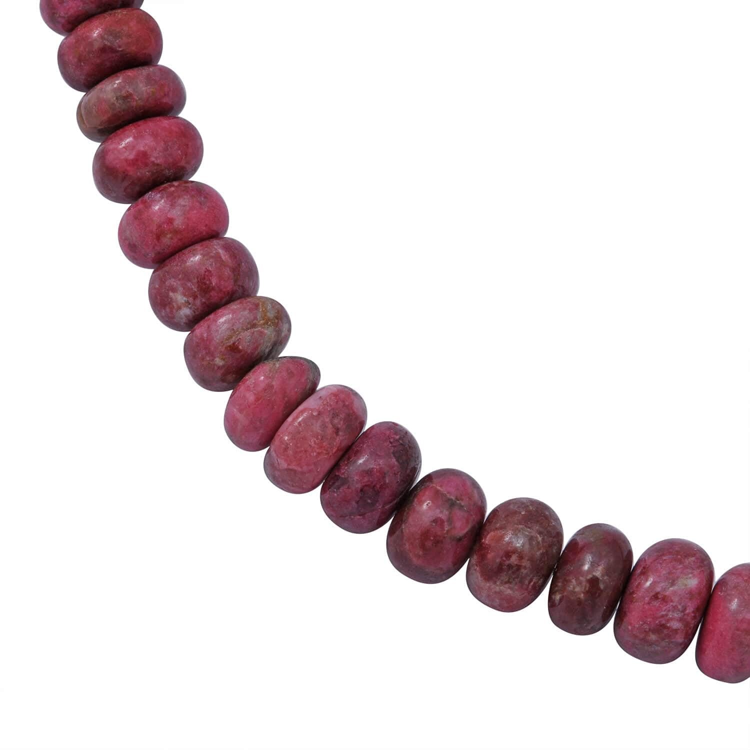 925 Sterling Silver Rhodium Plated Thulite Necklace for Women - 18