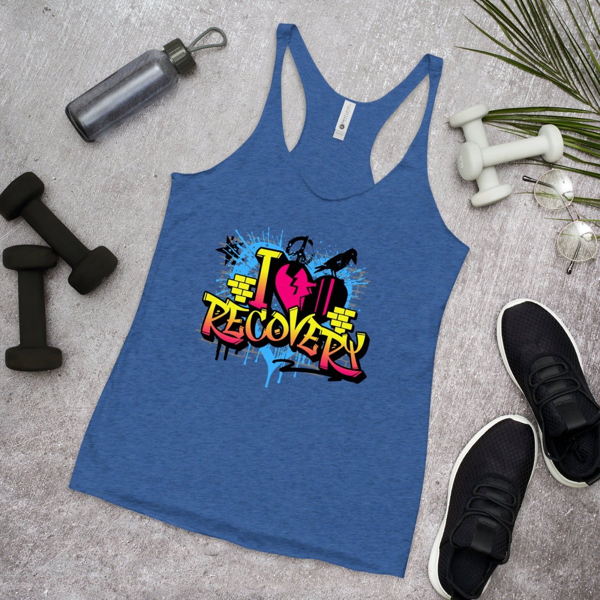 Recovery in Motion Graffiti Tank Top - Breathable Workout Shirt for Men & Women - Perfect for Gym, Running, Yoga and Streetwear Fashion