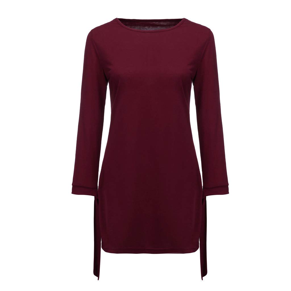 Women's Summer Dresses - Elegant O-Neck Solid Bow Mini Dress with Loose Fit for Spring & Summer | Perfect for Beach, Party & Casual Outings