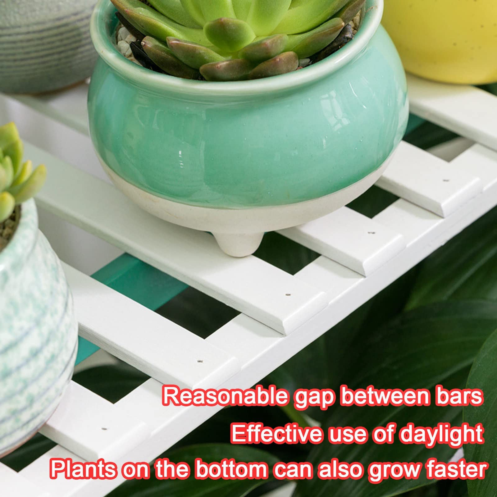 3-Tier Bamboo Plant Shelf Organizer - Indoor/Outdoor Hanging Flower Pot Stand, Folding Ladder Display Rack for Home Decor | Perfect for Balcony, Patio & Living Room Plant Arrangements