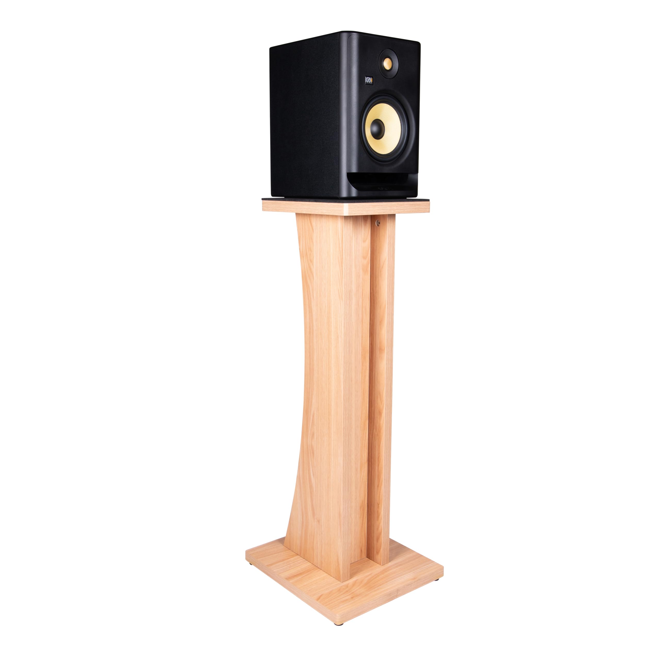 Gator Frameworks Elite Series Studio Monitor Stand - Floor Standing, Natural Maple Matte Finish for Home & Professional Recording Studios