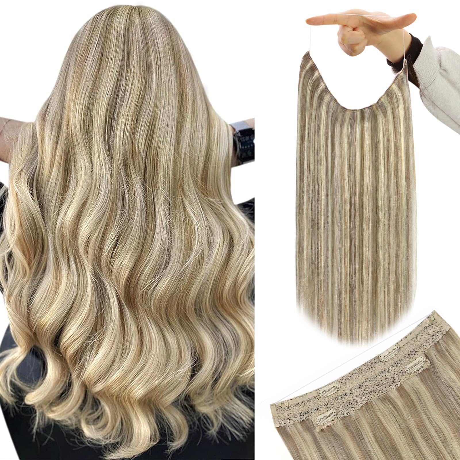 Premium 100% Human Hair Wire Hair Extensions for Women - Clip-In, Heat Resistant, Natural Look for Daily Styling & Special Occasions