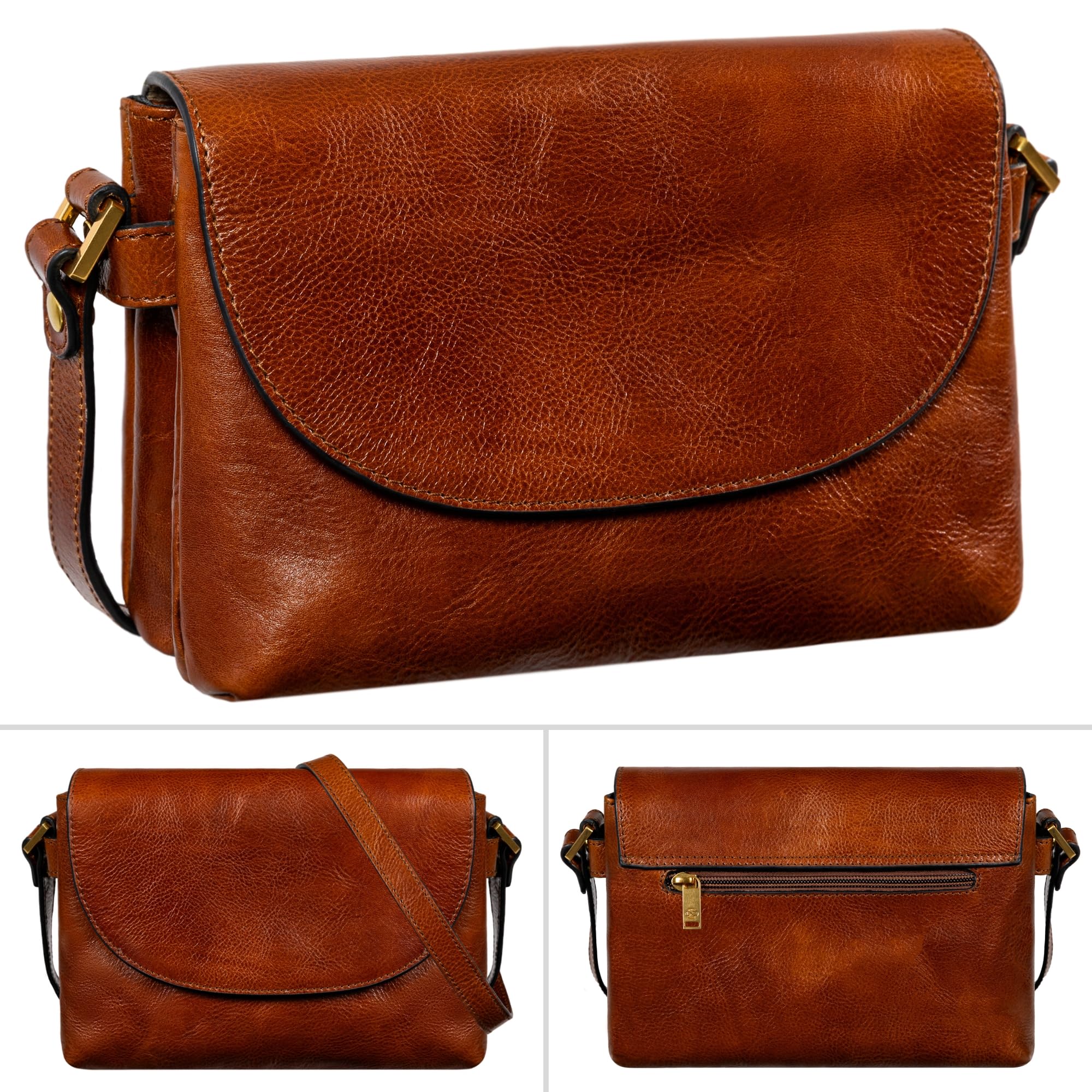 Durable Leather Crossbody Bag for Women - Stylish Handbag, Shoulder Bag & Messenger Purse - Perfect for Work, Travel & Everyday Use