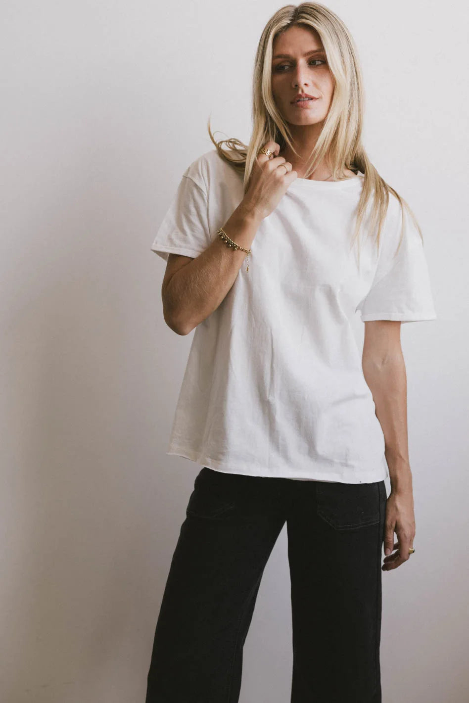 Gunner Basic Tee in Ivory - Soft Cotton Crewneck T-Shirt for Men | Casual Everyday Wear & Layering Essential | FINAL SALE