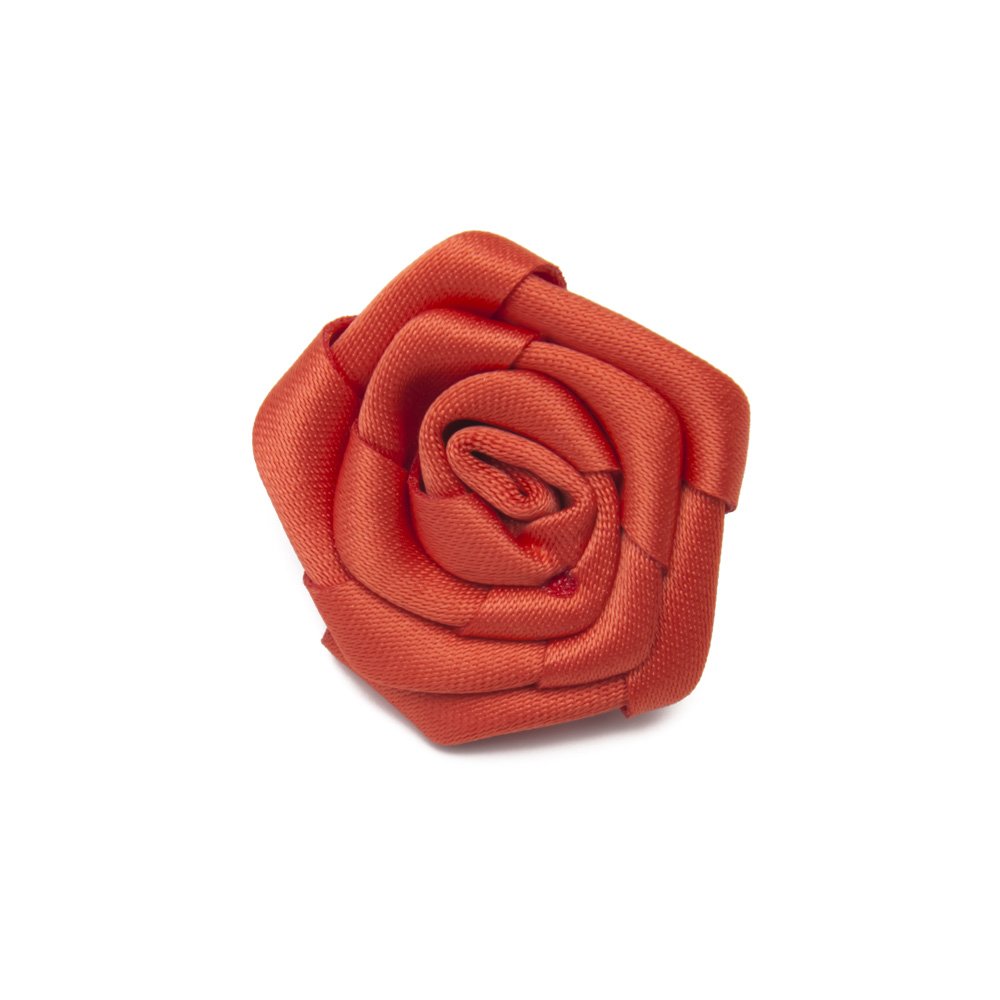 Jacob Alexander Satin Open Rose Lapel Flower Boutonniere - Elegant Wedding, Prom, Bridal Party & Formal Event Accessory for Men's Suits & Tuxedos