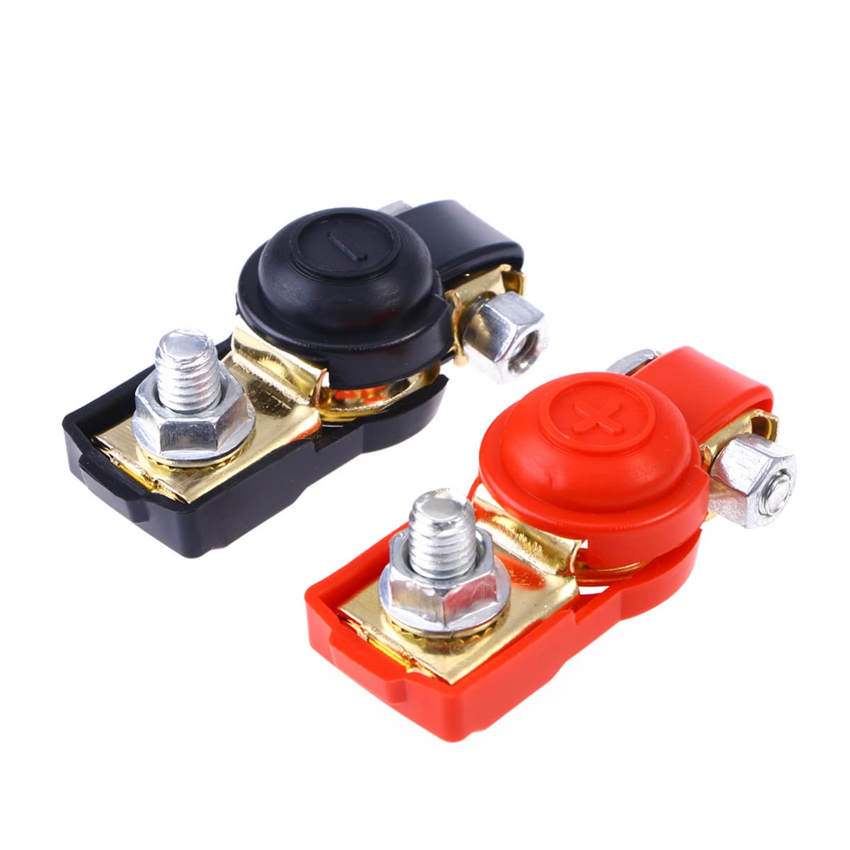 FAVOMOTO 2-Pack Automotive Battery Terminal Connectors - Heavy Duty Battery Terminal Clamps for Car, Truck, RV & Boat - Corrosion-Resistant Battery Post Clamps for Reliable Power Connection (Perfect for Battery Replacement & Maintenance)