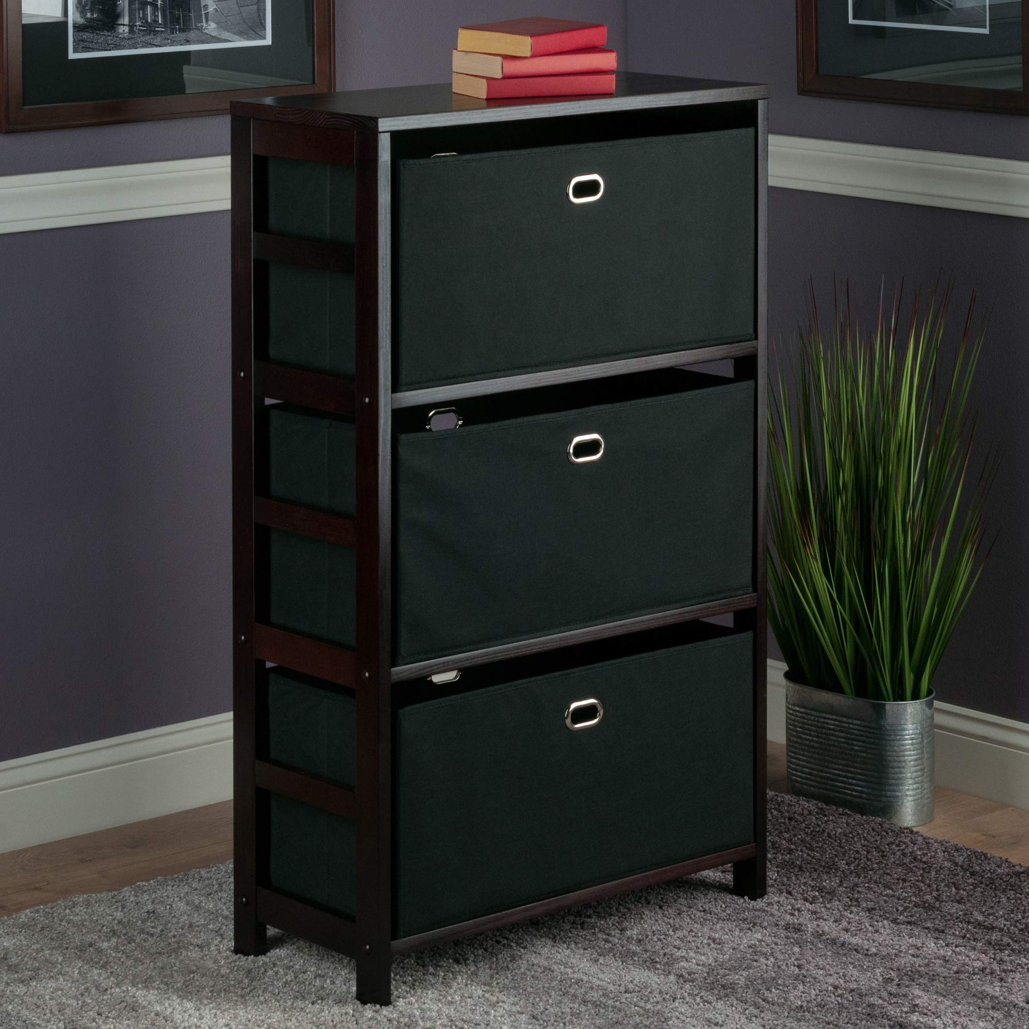 Modern 4-Tier Storage Shelf with Baskets - 42