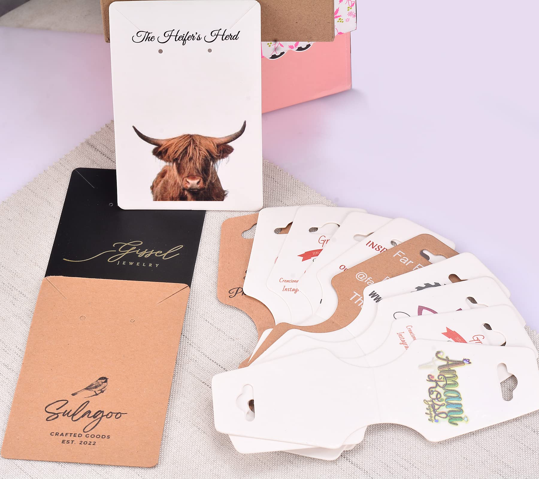 Custom Earring Display Cards & Necklace Hanging Cards - Jewelry Packaging & Retail Display for Boutiques, Craft Shows & Online Stores