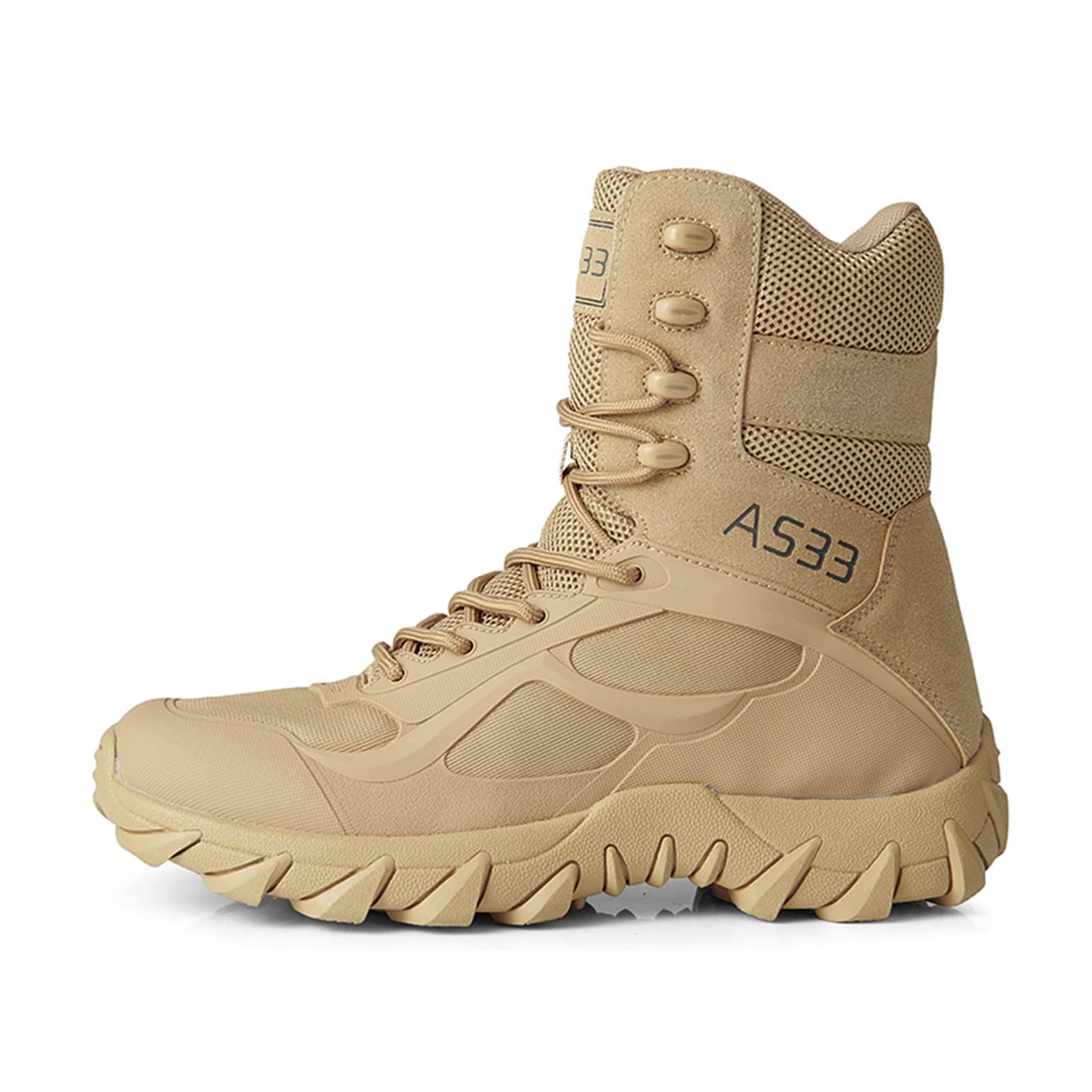 Men's High Top Breathable Tactical Boots - Durable Outdoor Hiking & Training Shoes for Military, Work & Adventure - Waterproof & Slip Resistant for Rough Terrain
